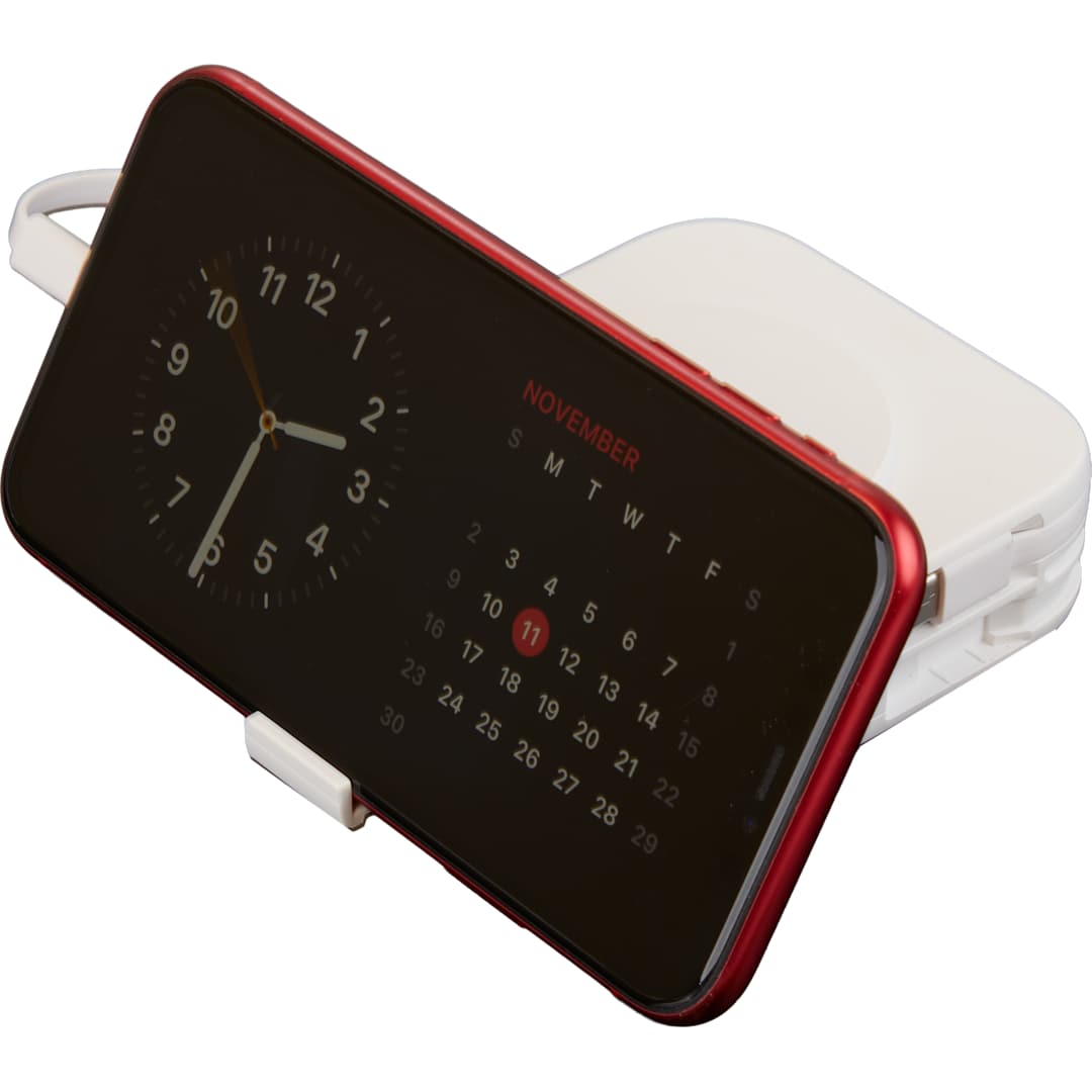 UL Listed 10000 mAh MagClick™ Power Bank with Plug - 7122-28 White