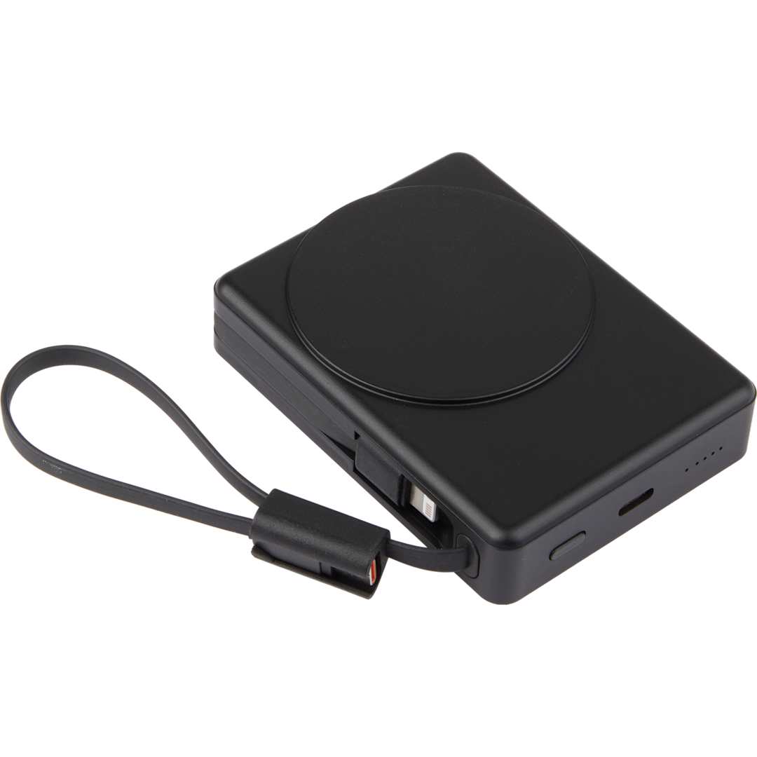 5000 mAh 15W MagClick Power Bank with Wall Charger - 7122-36 Black