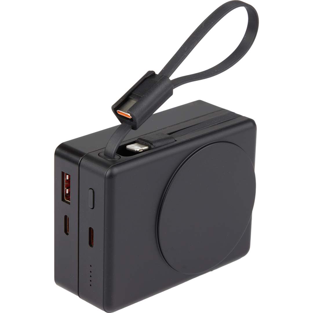 5000 mAh 15W MagClick Power Bank with Wall Charger - 7122-36 Black