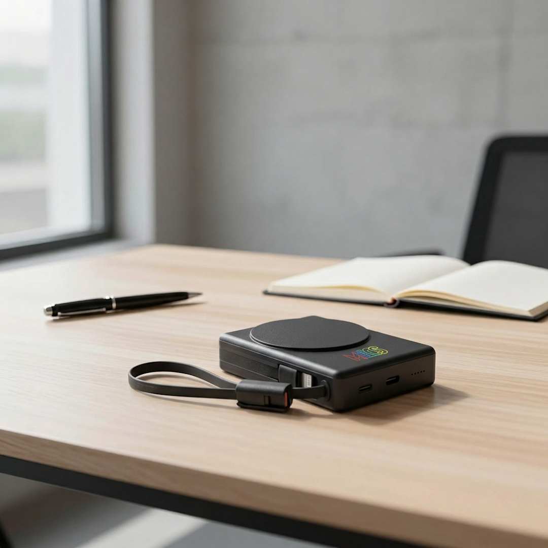 5000 mAh 15W MagClick Power Bank with Wall Charger - 7122-36 Black