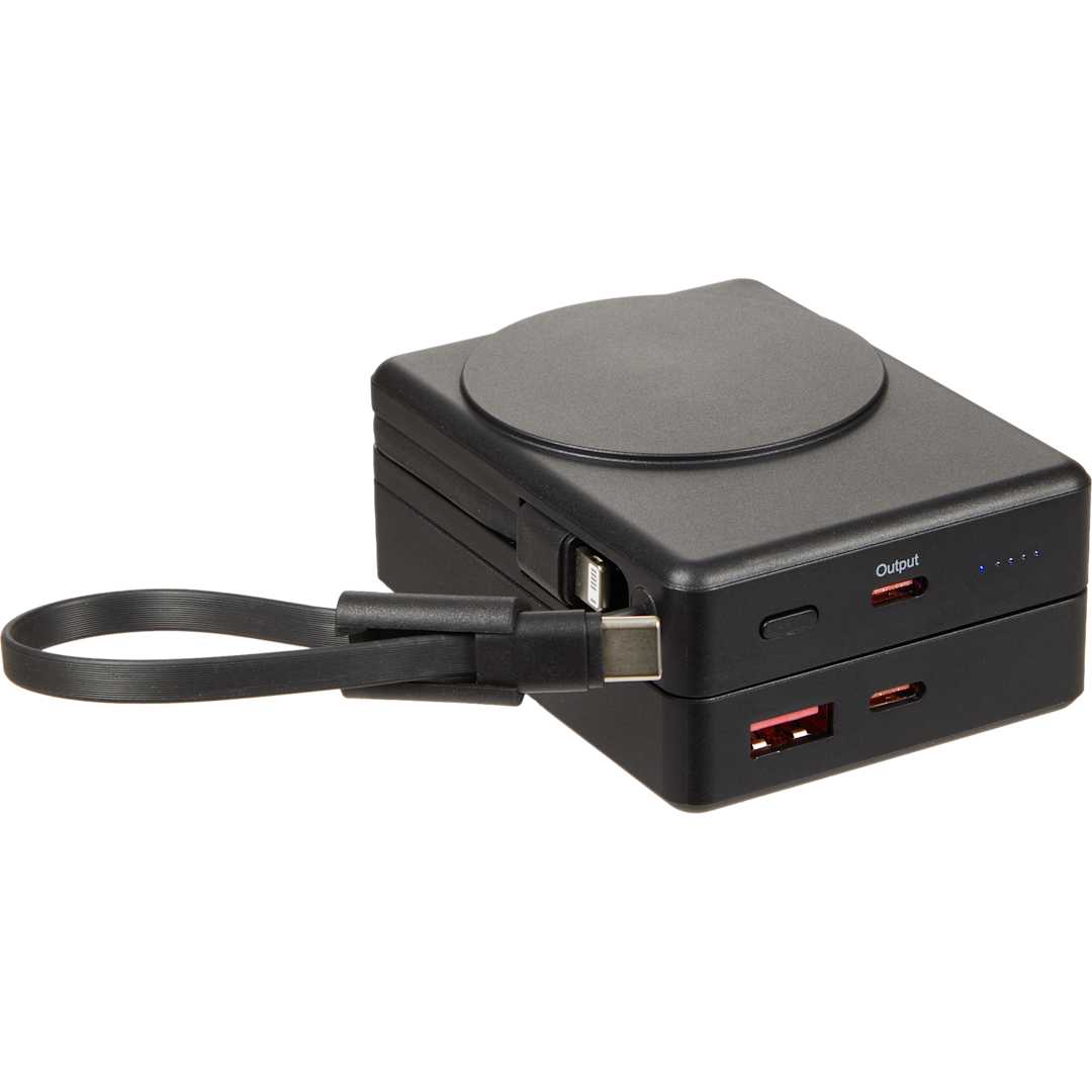 5000 mAh 15W MagClick Power Bank with Wall Charger - 7122-36 Black