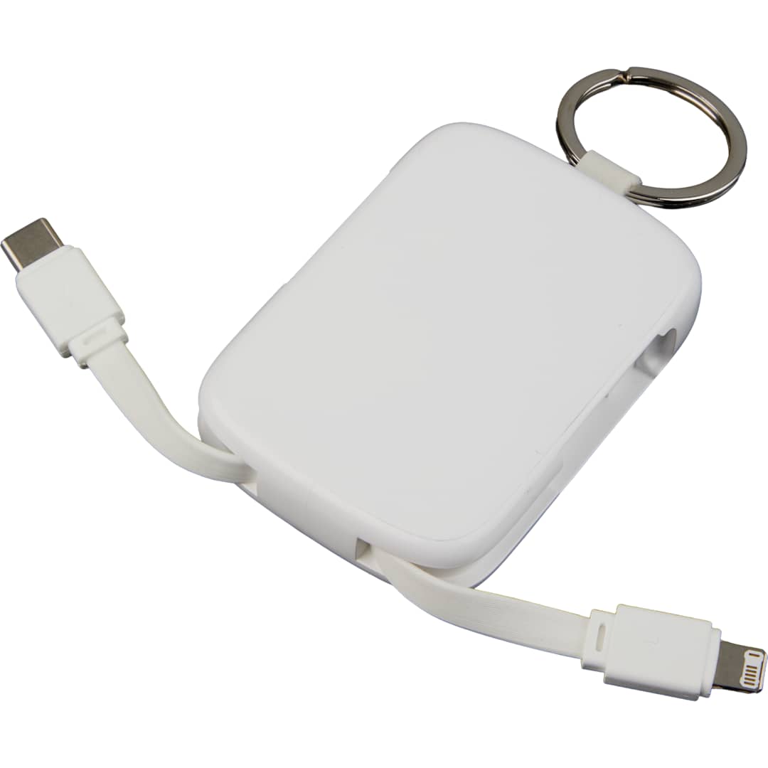 My Jolt 2000 mAh Power Bank with Integrated Cables - 7122-39 White