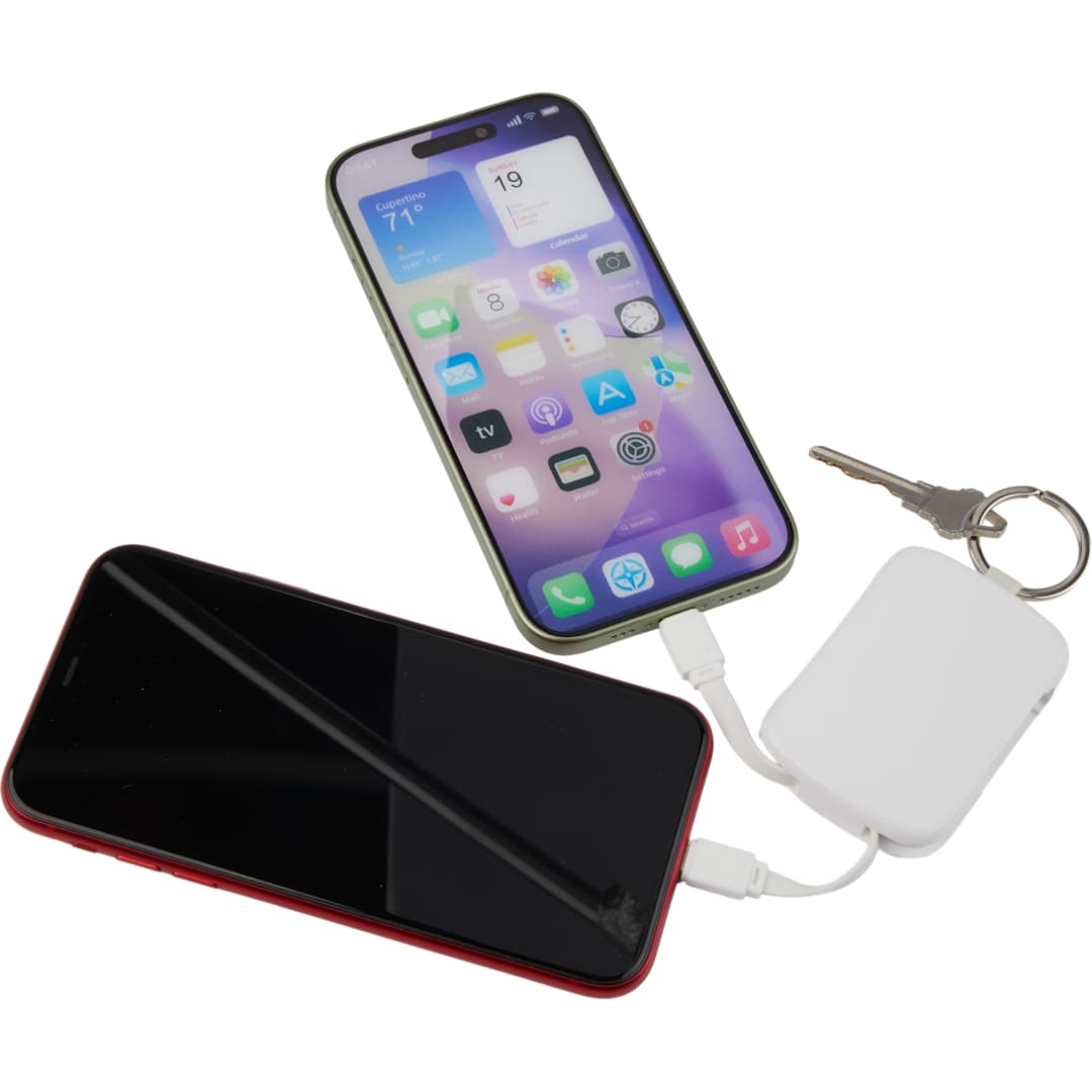 My Jolt 2000 mAh Power Bank with Integrated Cables - 7122-39 White