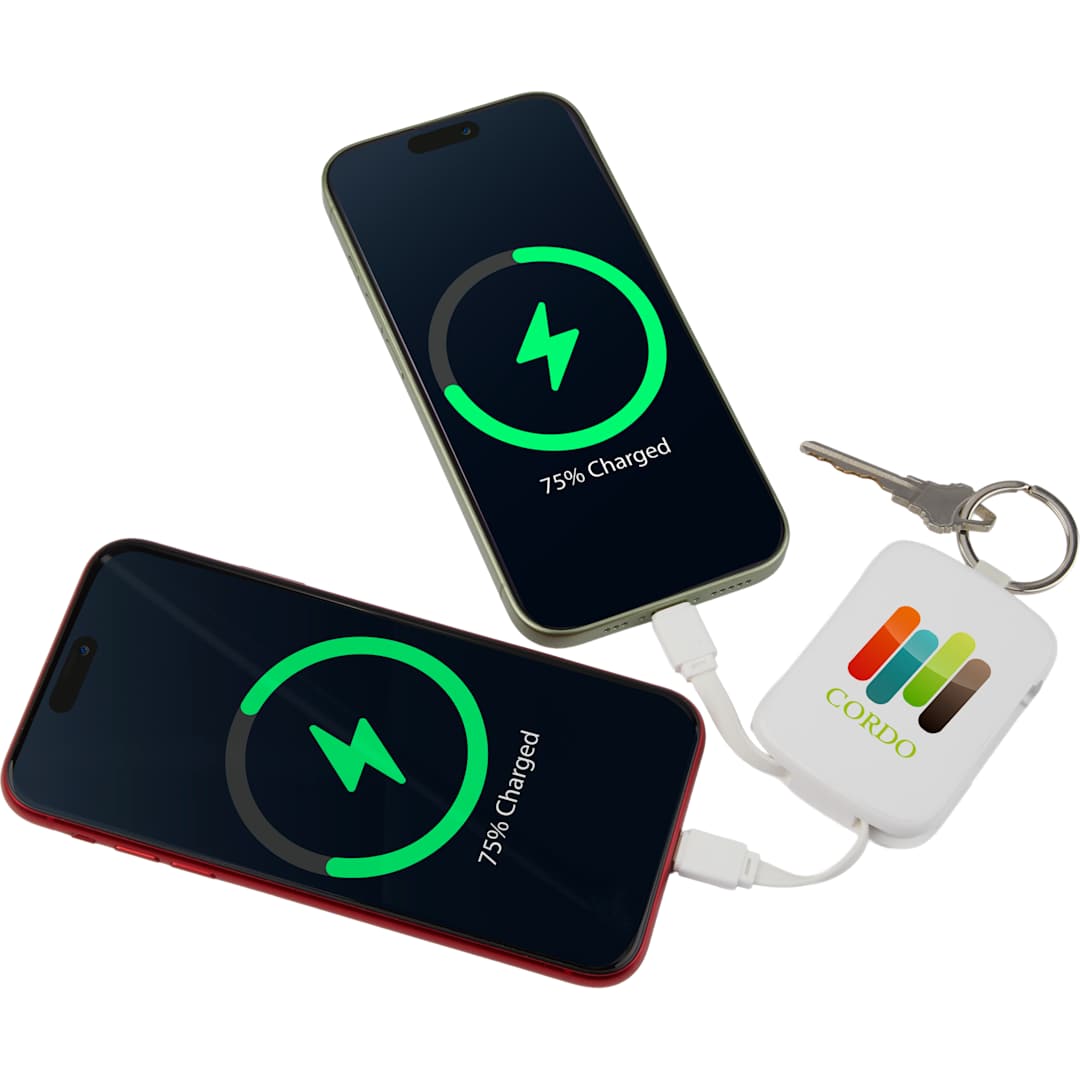 My Jolt 2000 mAh Power Bank with Integrated Cables - 7122-39 White