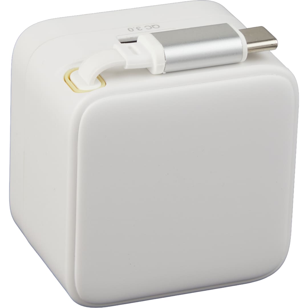 ETL Listed 20W Wall Charger with Retractable Cable - 7143-88 White