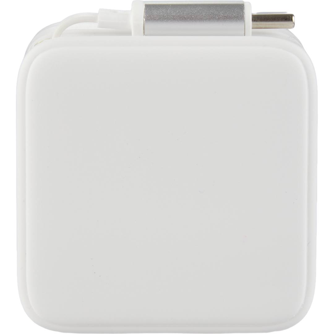 ETL Listed 20W Wall Charger with Retractable Cable - 7143-88 White