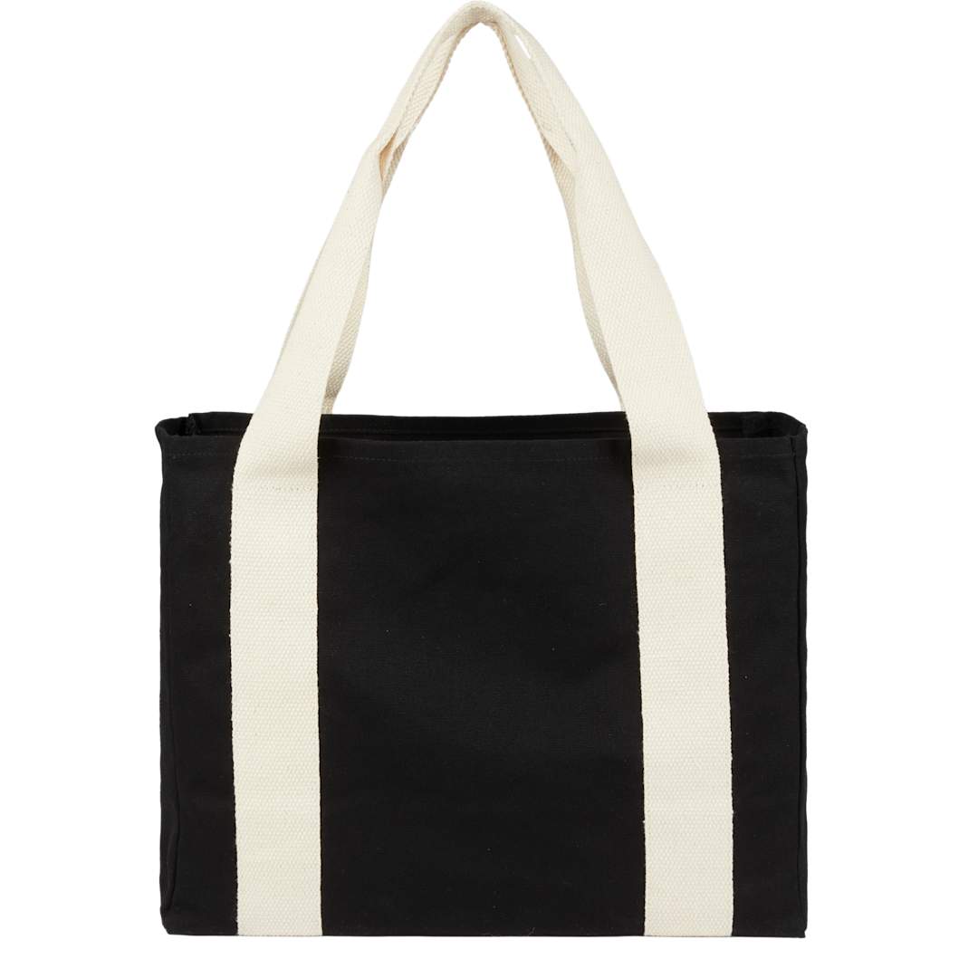 12oz Cotton Shopper Tote with Contrast Handles - 7901-52 Black