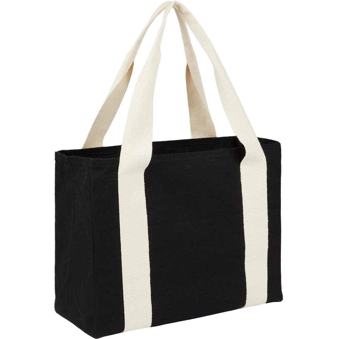 12oz Cotton Shopper Tote with Contrast Handles - 7901-52 Black