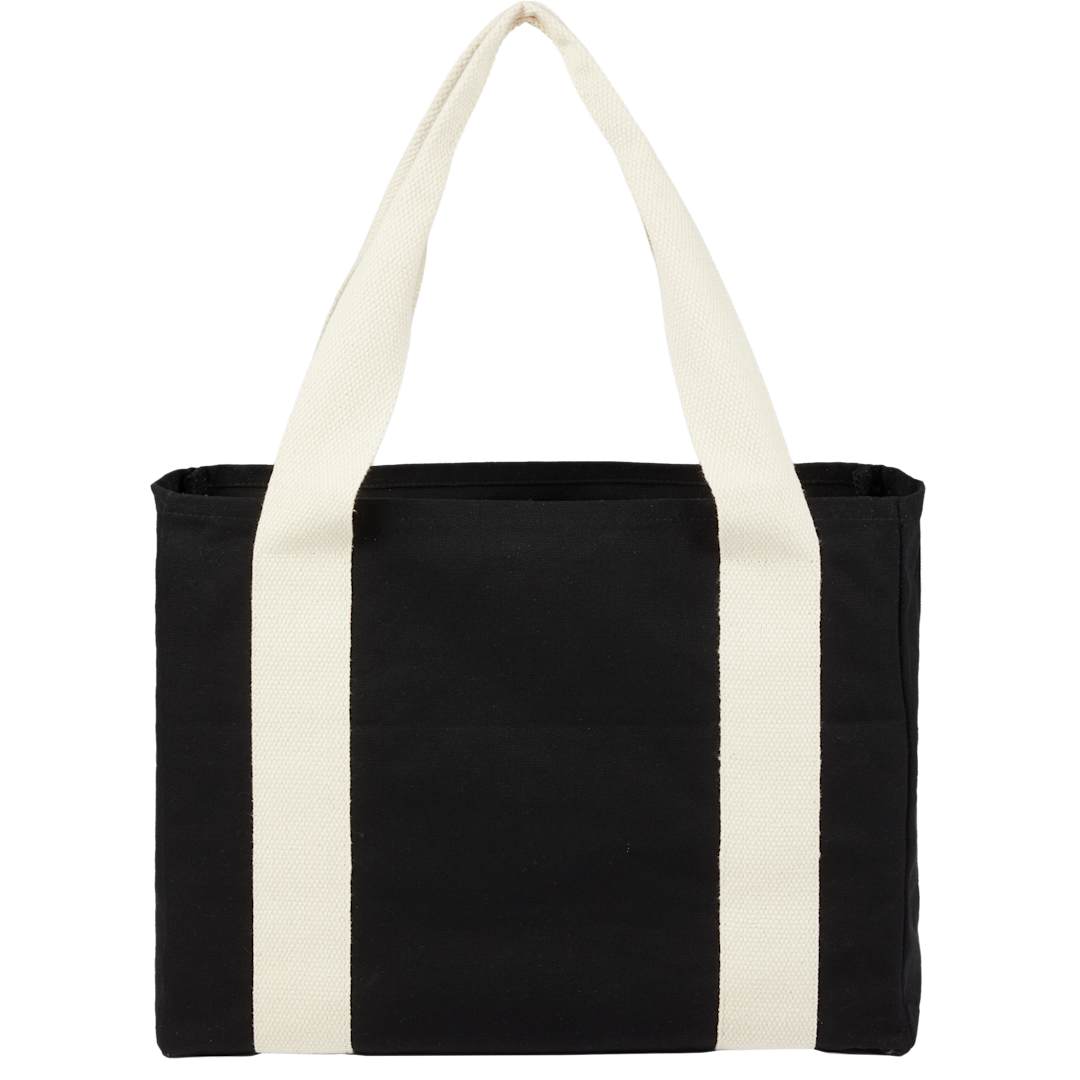 12oz Cotton Shopper Tote with Contrast Handles - 7901-52 Black