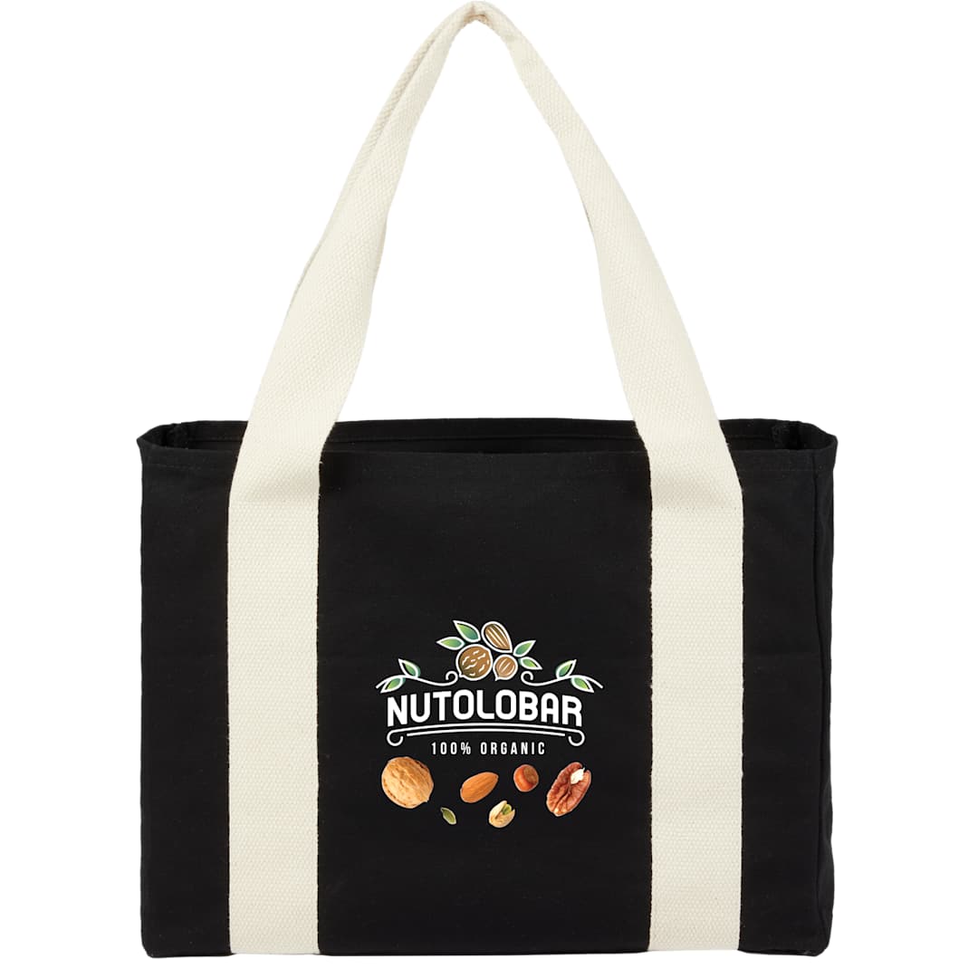 12oz Cotton Shopper Tote with Contrast Handles - 7901-52 Black