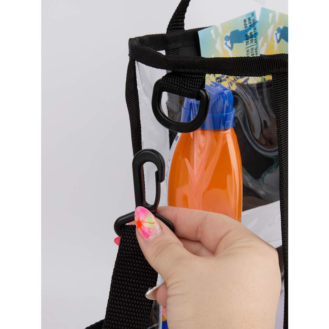 Small Clear Stadium Tote - 7901-58 Black