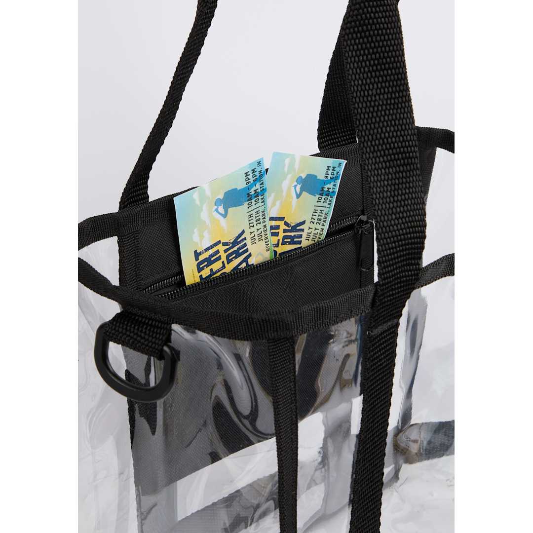 Small Clear Stadium Tote - 7901-58 Black