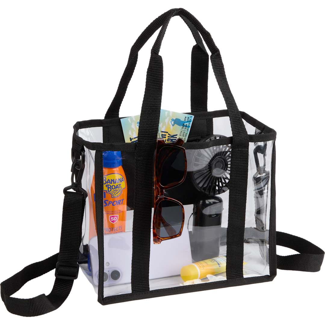 Small Clear Stadium Tote - 7901-58 Black