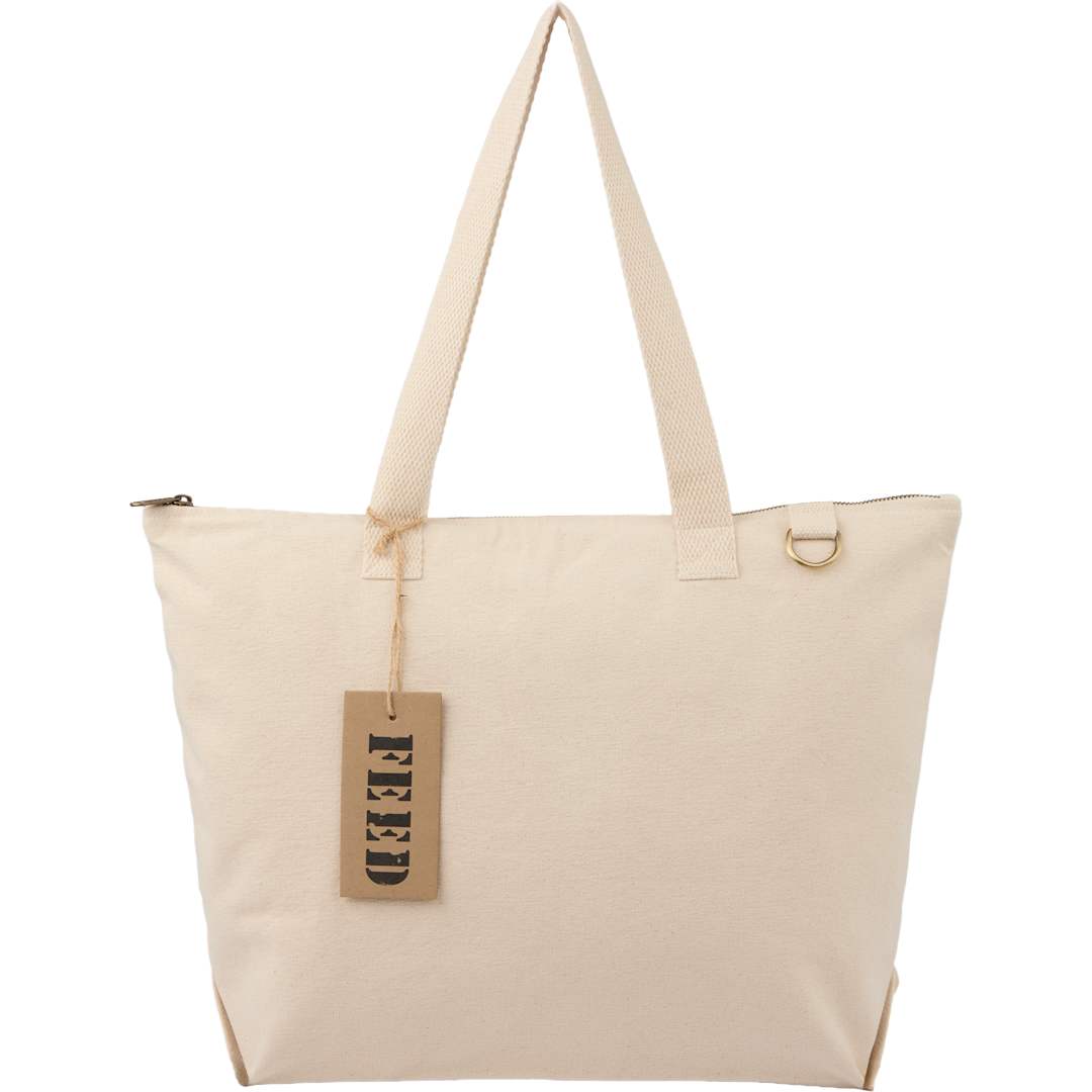Feed FEED Organic Cotton Zippered Tote - 9009-21 Natural
