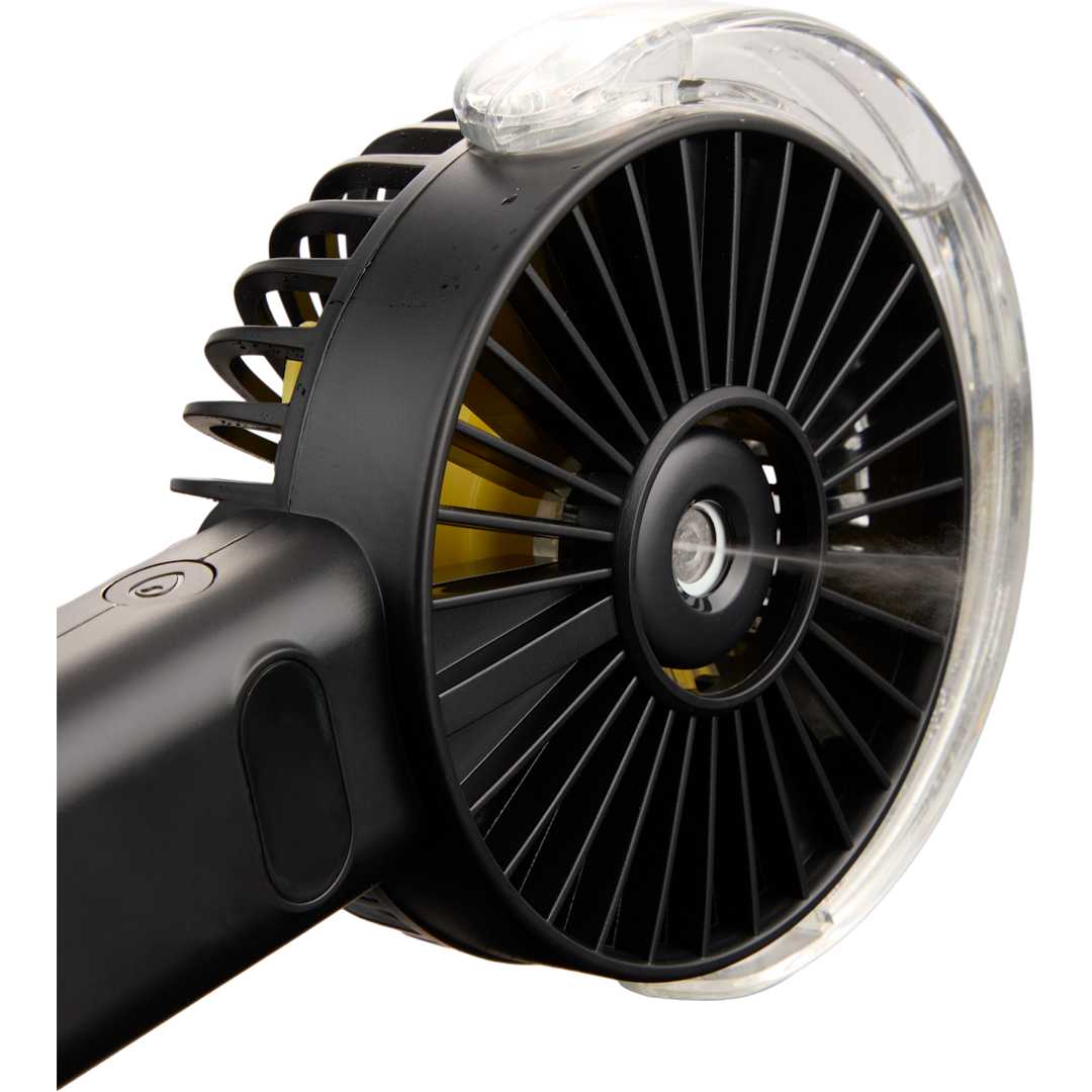 Rechargeable Portable LED Fan with Water Mist - SM-1418 Black