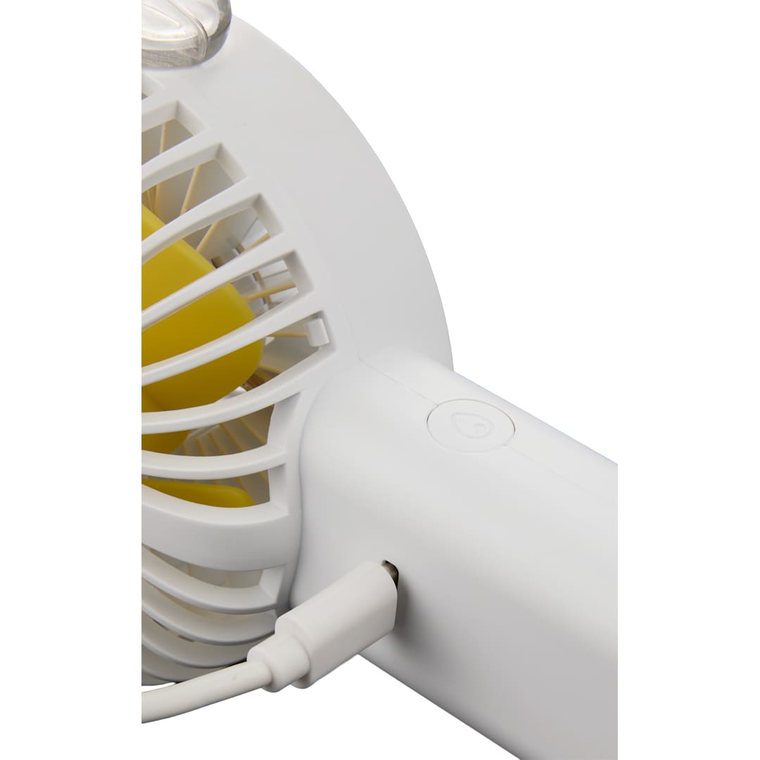 Rechargeable Portable LED Fan with Water Mist - SM-1418 White