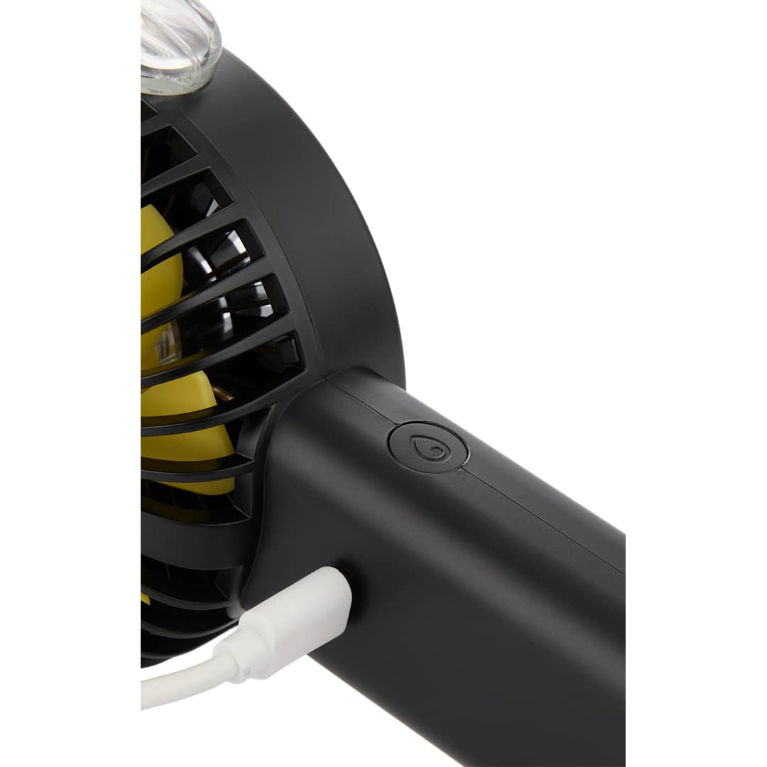 Rechargeable Portable LED Fan with Water Mist - SM-1418 Black