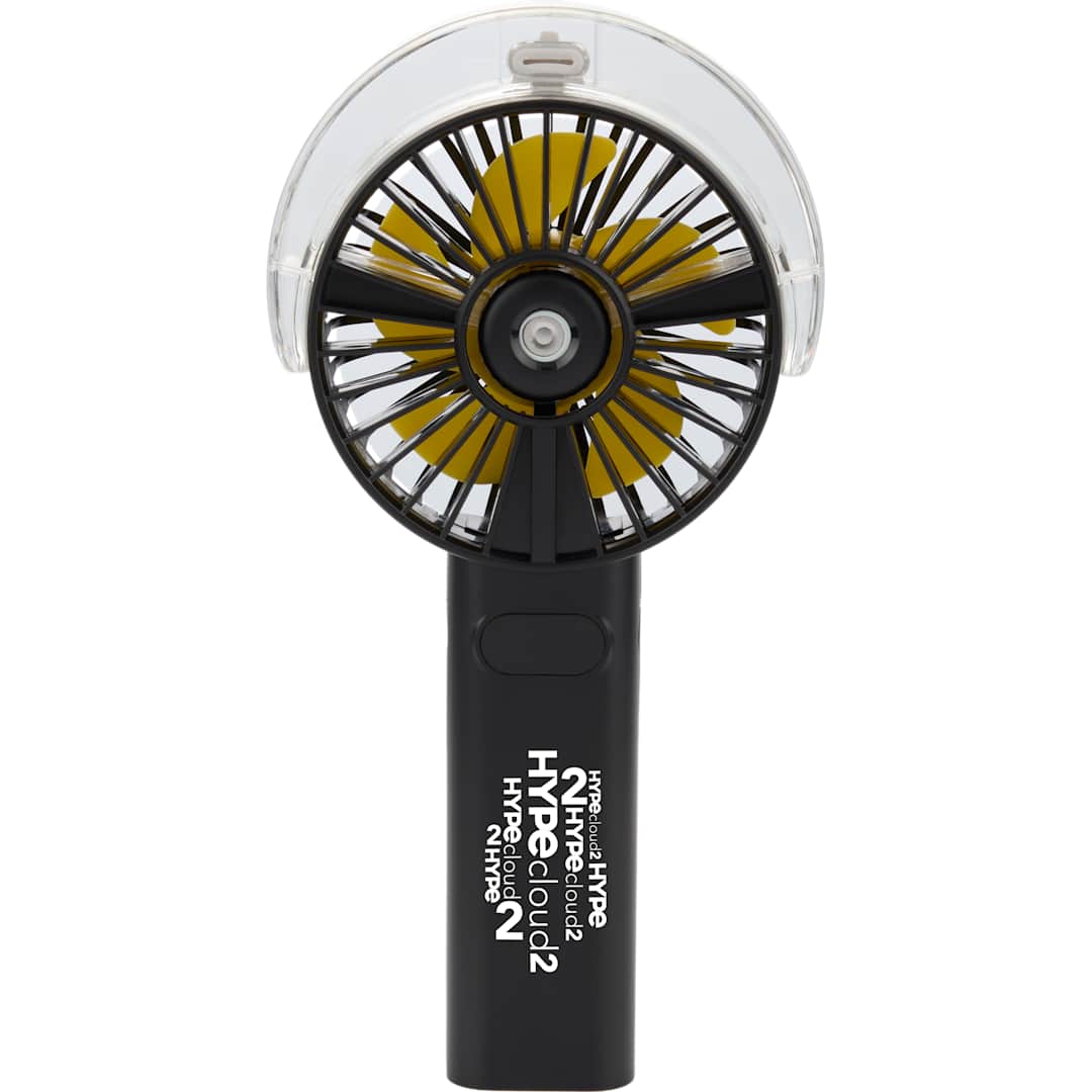 Rechargeable Portable LED Fan with Water Mist - SM-1418 Black