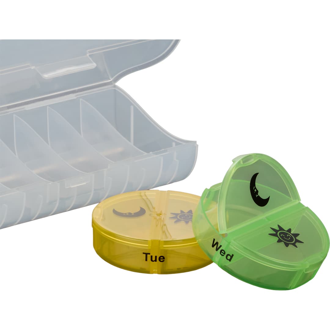 7 Day Recycled Travel Pill Organizer - SM-1426 Clear