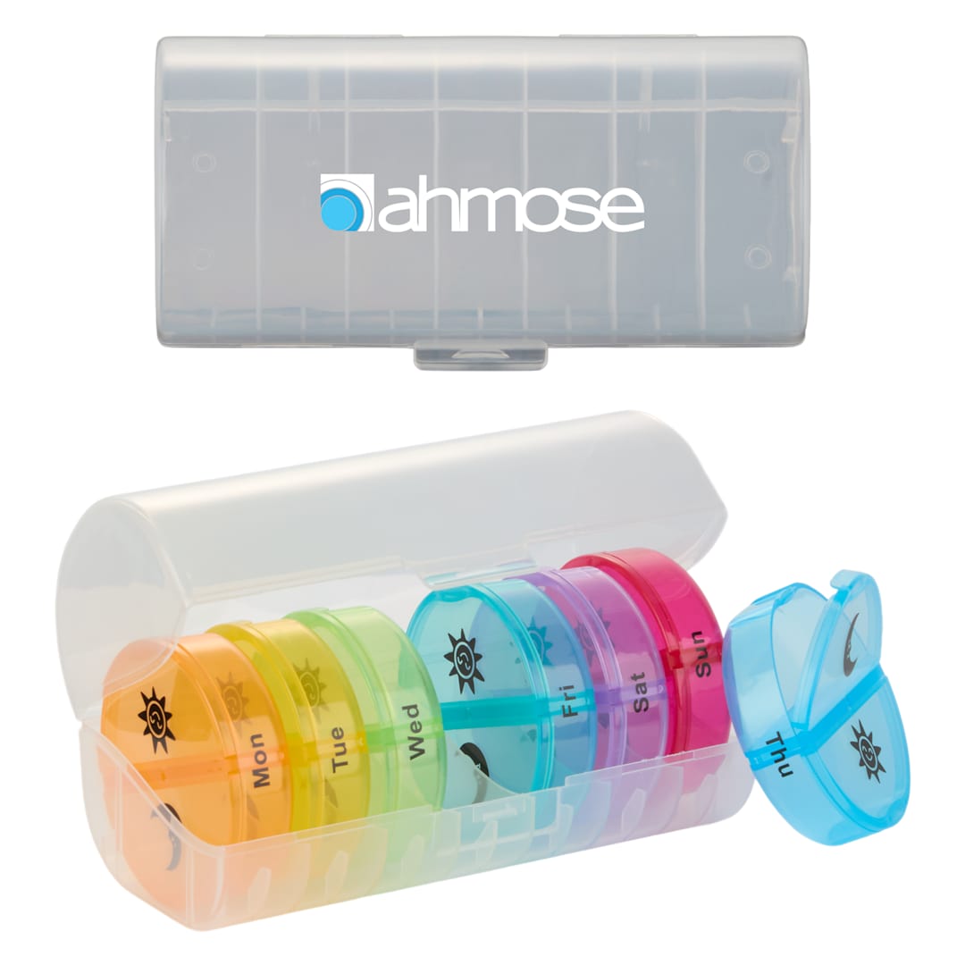 7 Day Recycled Travel Pill Organizer - SM-1426 Clear
