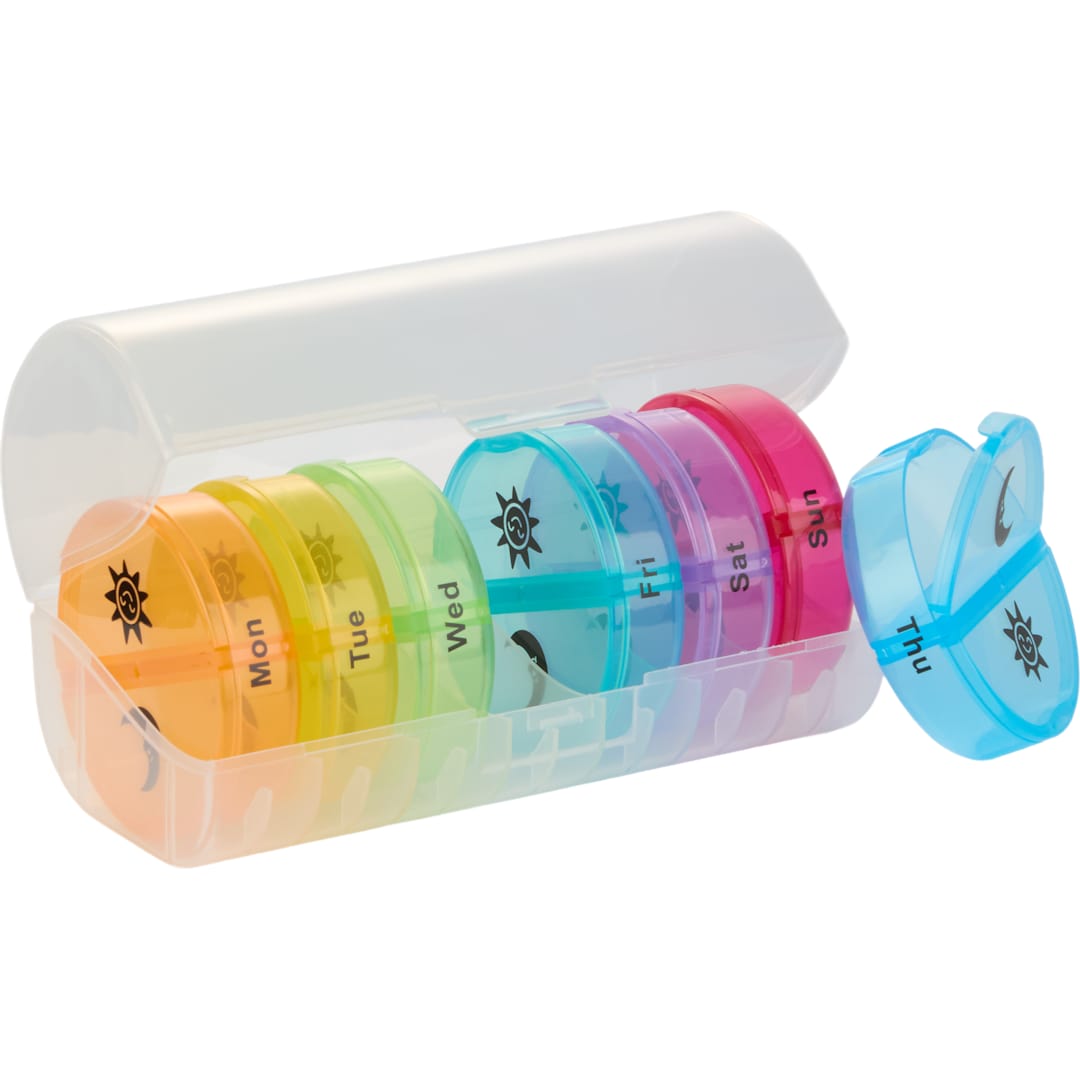 7 Day Recycled Travel Pill Organizer - SM-1426 Clear