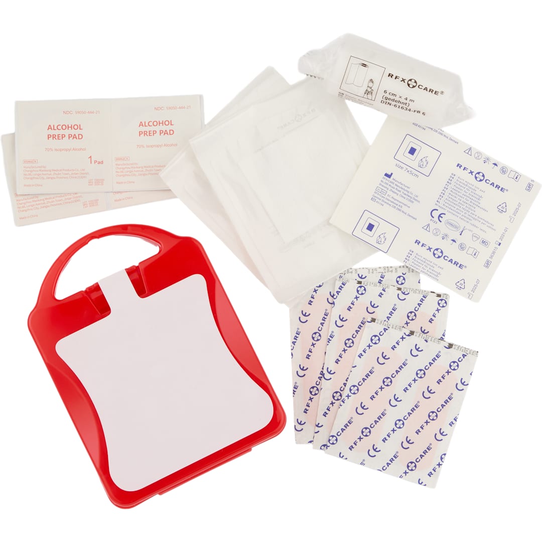 21-Piece First Aid Kit with Recycled Case - SM-1476 Red