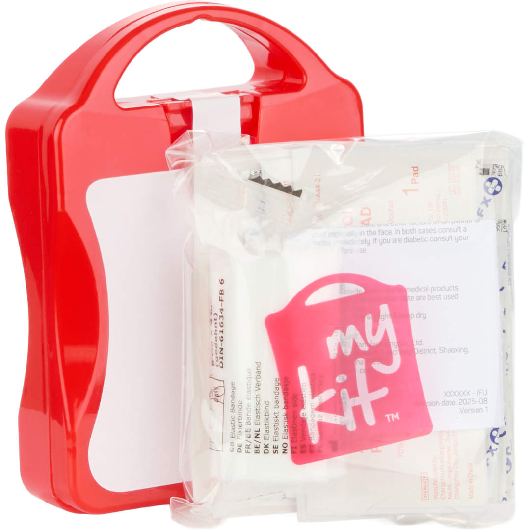 21-Piece First Aid Kit with Recycled Case - SM-1476 Red