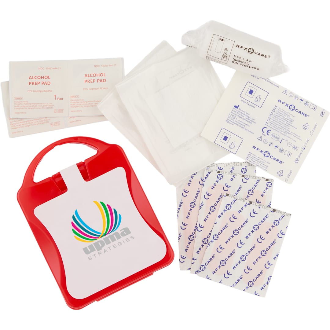 21-Piece First Aid Kit with Recycled Case - SM-1476 Red