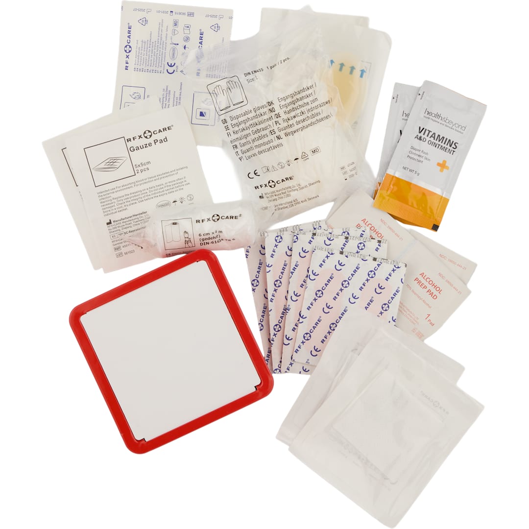 30-Piece First Aid Kit with Tin Case - SM-1478 Red