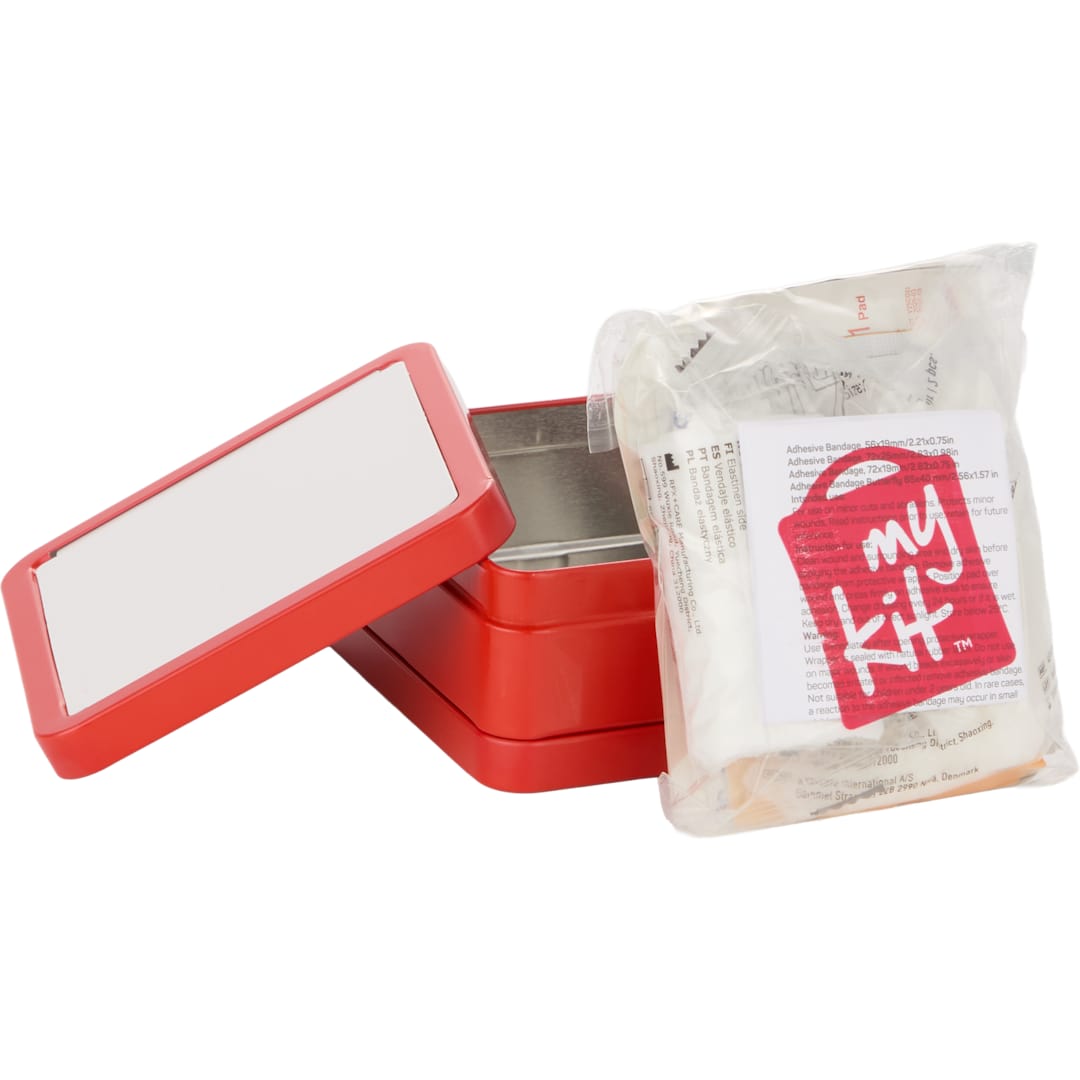 30-Piece First Aid Kit with Tin Case - SM-1478 Red