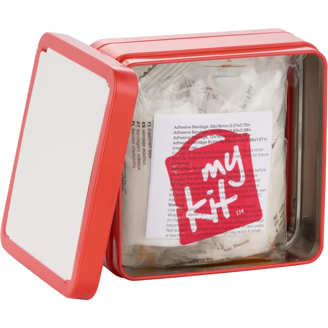 30-Piece First Aid Kit with Tin Case - SM-1478 Red