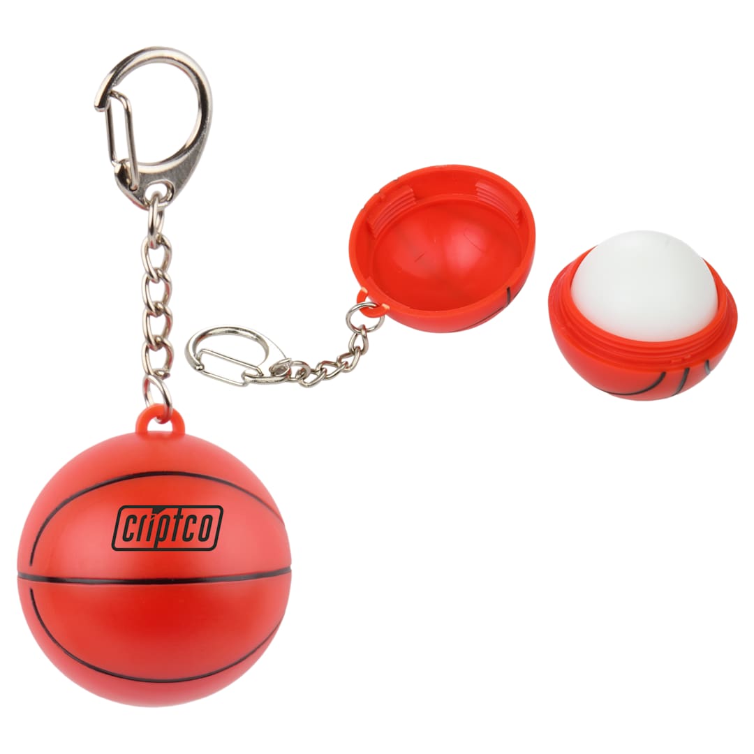 Basketball SPF15 Lip Balm with Keychain - SM-1733 Orange