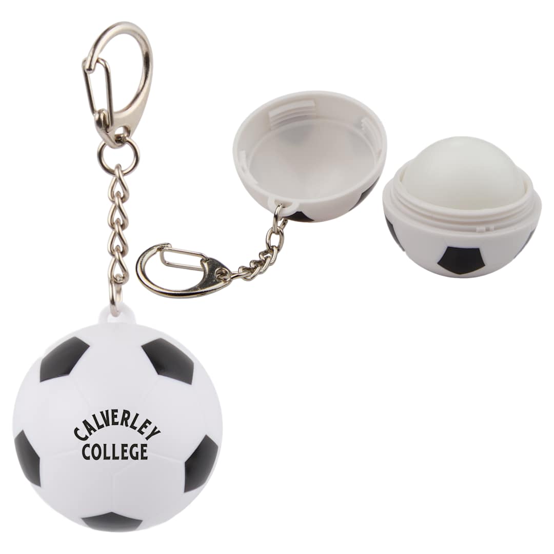 Soccer SPF15 Lip Balm with Keychain - SM-1735 White