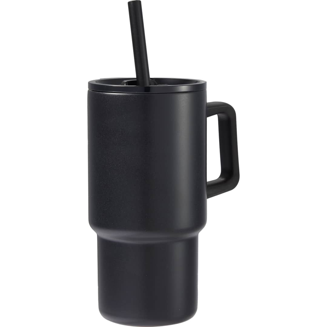 Summit 18oz Recycled Vacuum Insulated Mug w/ Straw - SM-6976 Black