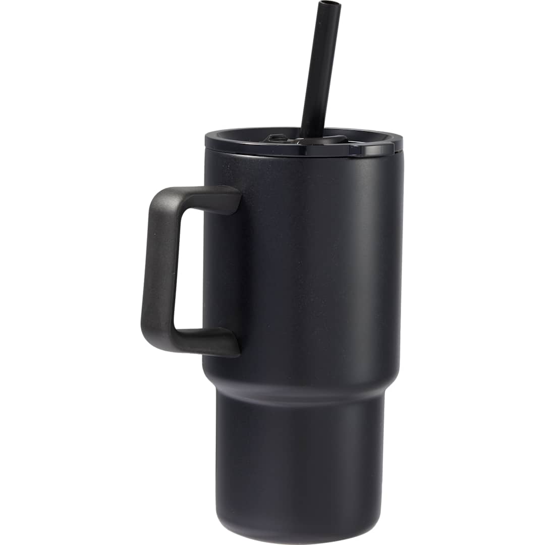 Summit 18oz Recycled Vacuum Insulated Mug w/ Straw - SM-6976 Black