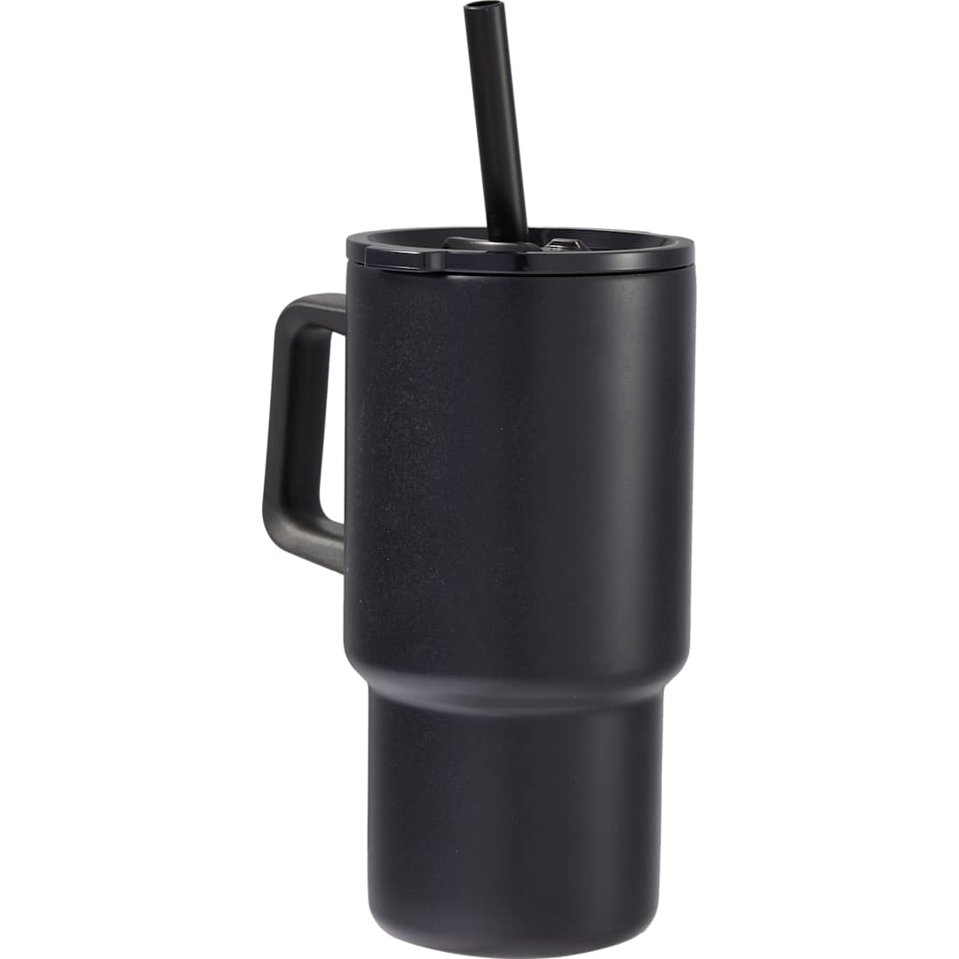 Summit 18oz Recycled Vacuum Insulated Mug w/ Straw - SM-6976 Black