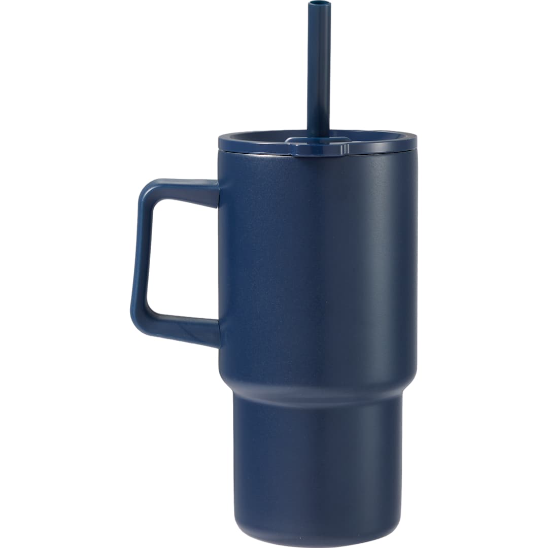 Summit 18oz Recycled Vacuum Insulated Mug w/ Straw - SM-6976 Blue