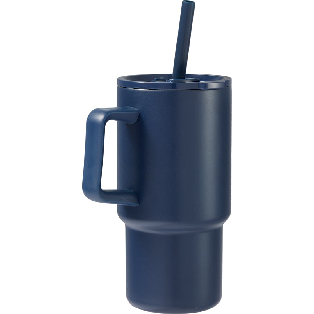 Summit 18oz Recycled Vacuum Insulated Mug w/ Straw - SM-6976 Blue