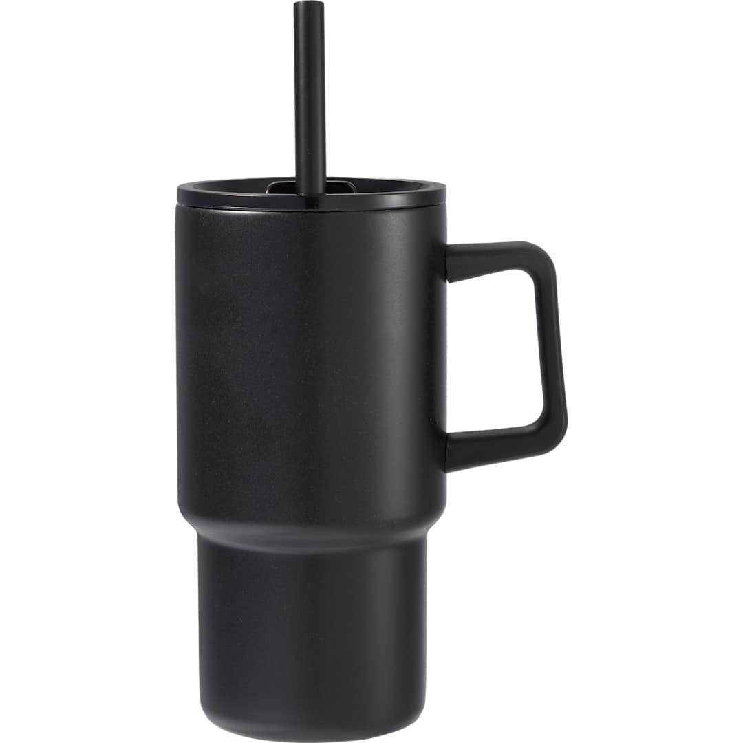 Summit 18oz Recycled Vacuum Insulated Mug w/ Straw - SM-6976 Black