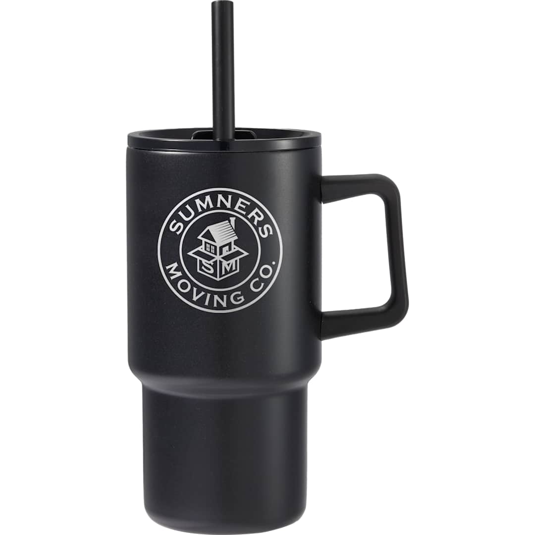 Summit 18oz Recycled Vacuum Insulated Mug w/ Straw - SM-6976 Black
