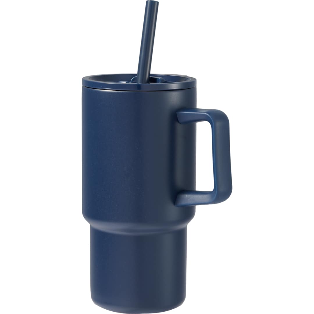 Summit 18oz Recycled Vacuum Insulated Mug w/ Straw - SM-6976 Blue