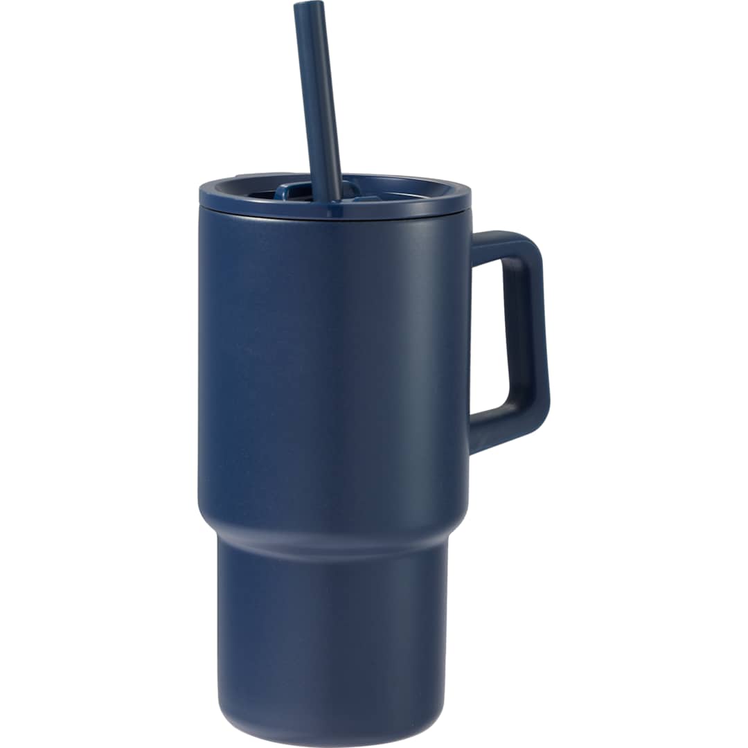 Summit 18oz Recycled Vacuum Insulated Mug w/ Straw - SM-6976 Blue