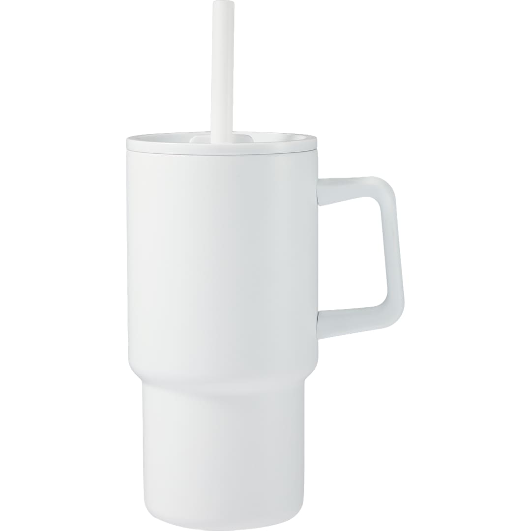 Summit 18oz Recycled Vacuum Insulated Mug w/ Straw - SM-6976 White