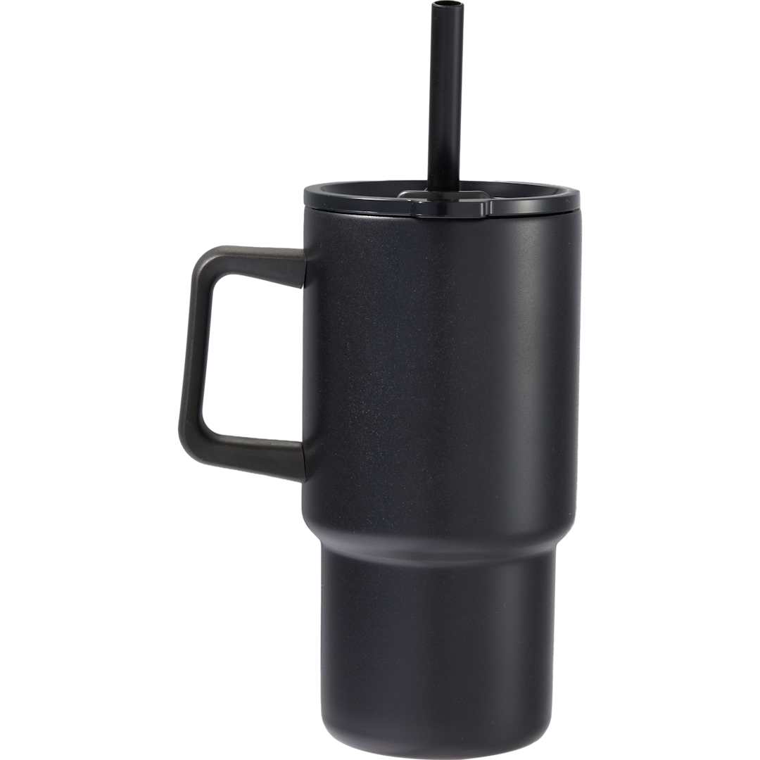 Summit 18oz Recycled Vacuum Insulated Mug w/ Straw - SM-6976 Black