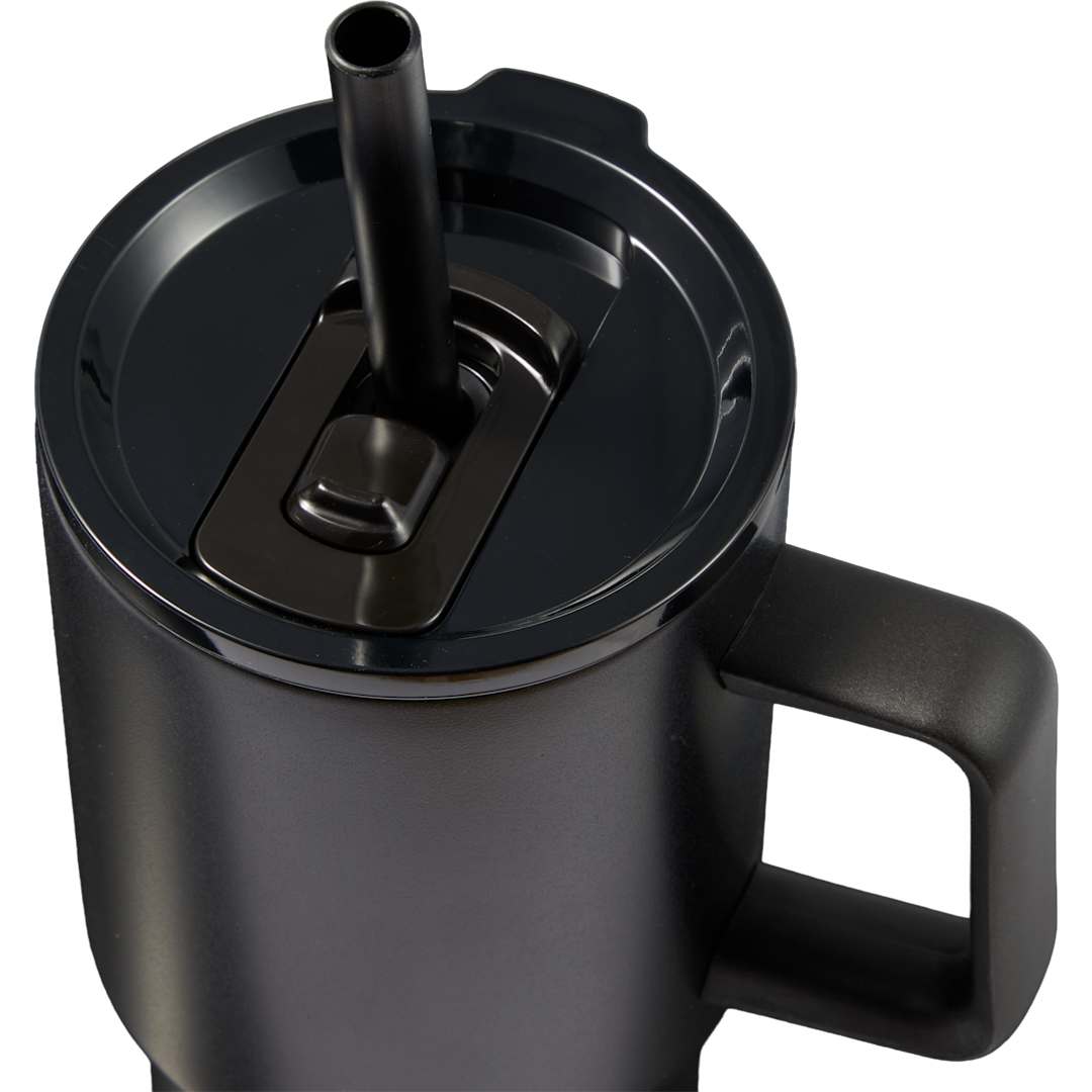 Summit 18oz Recycled Vacuum Insulated Mug w/ Straw - SM-6976 Black