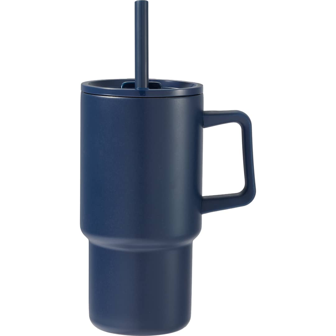 Summit 18oz Recycled Vacuum Insulated Mug w/ Straw - SM-6976 Blue