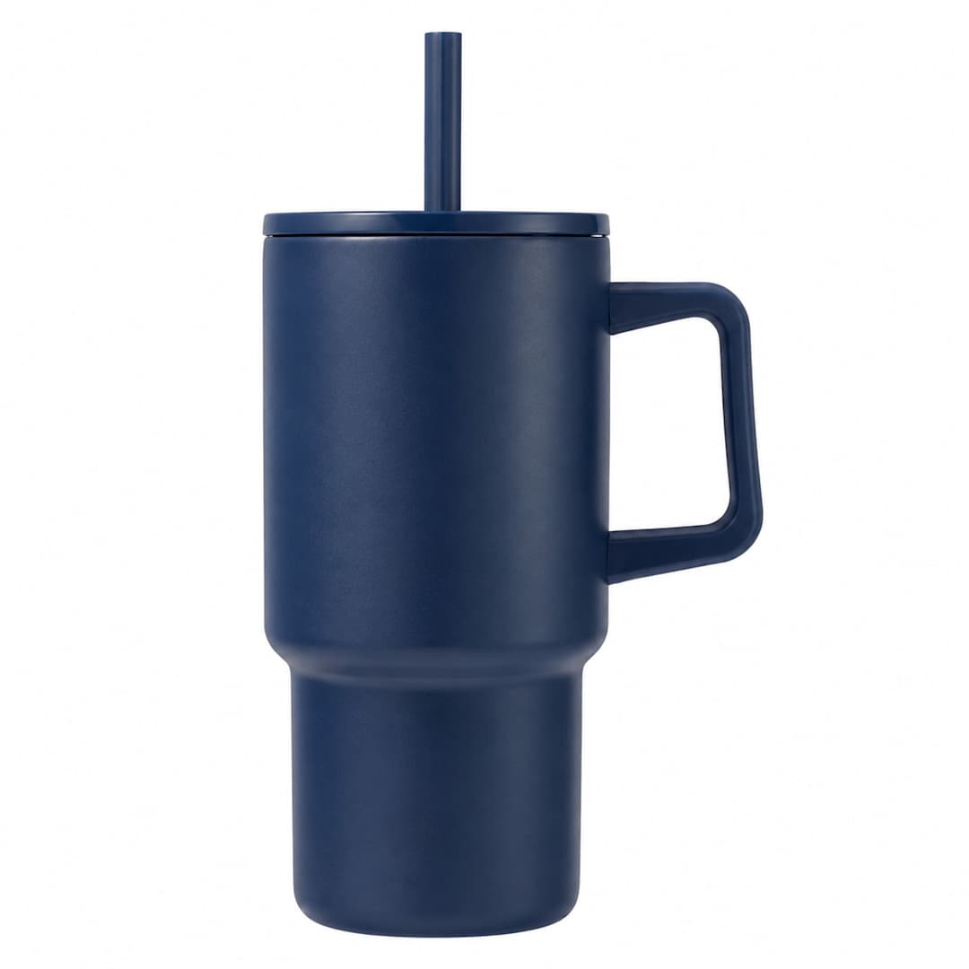 Summit 18oz Recycled Vacuum Insulated Mug w/ Straw - SM-6976 Blue