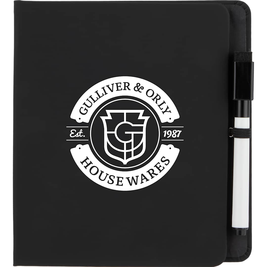 Recycled PU White Board &amp; Sticky Notes Pad - SM-9029 Black