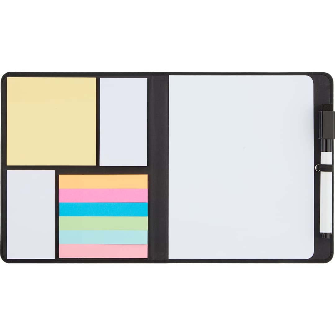 Recycled PU White Board &amp; Sticky Notes Pad - SM-9029 Black