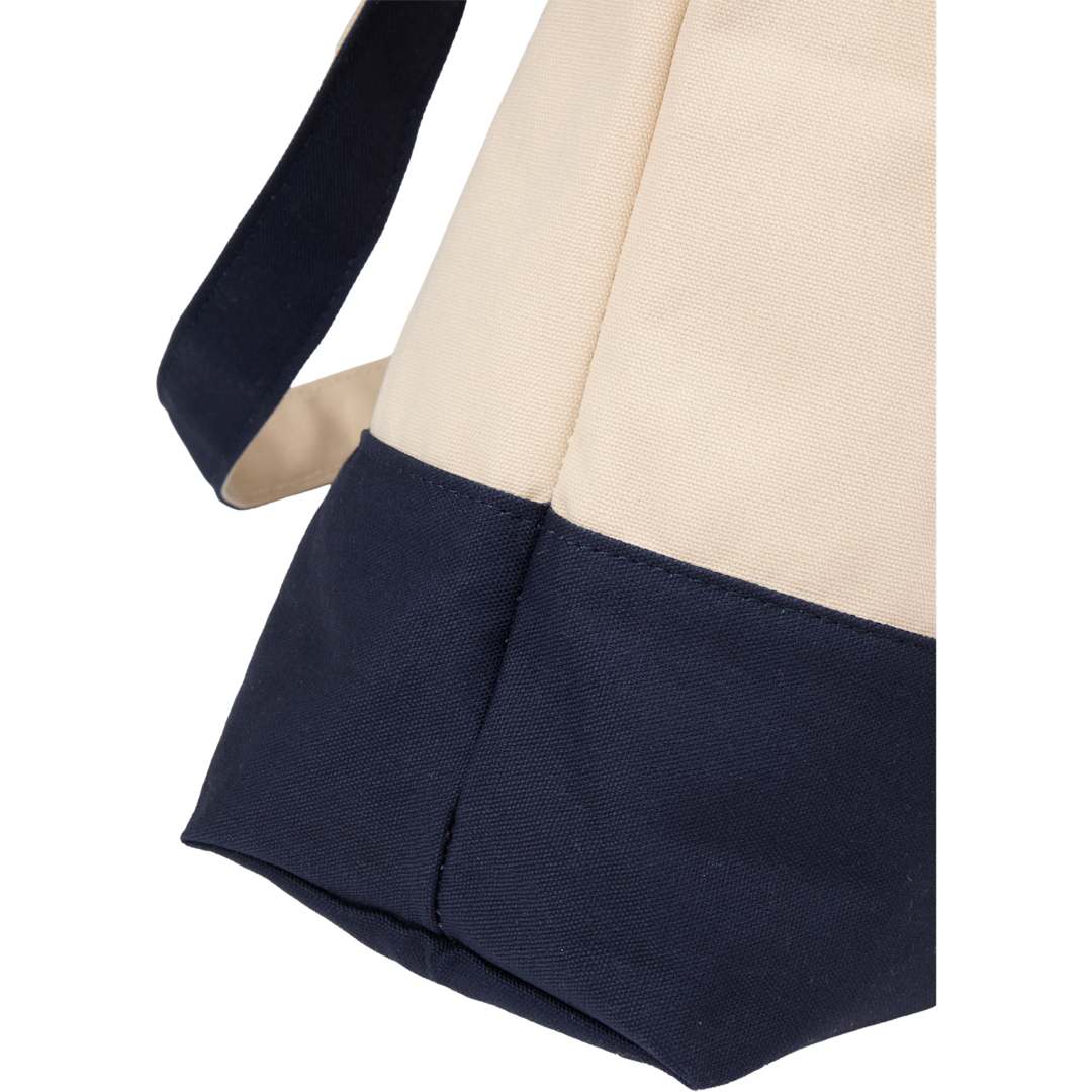 Color Accent 12oz Recycled Cotton Zippered Tote - SM-5460 Blue